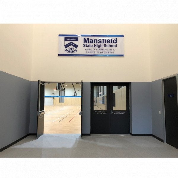 Mansfield State High School - Sports Hall new Reception sign