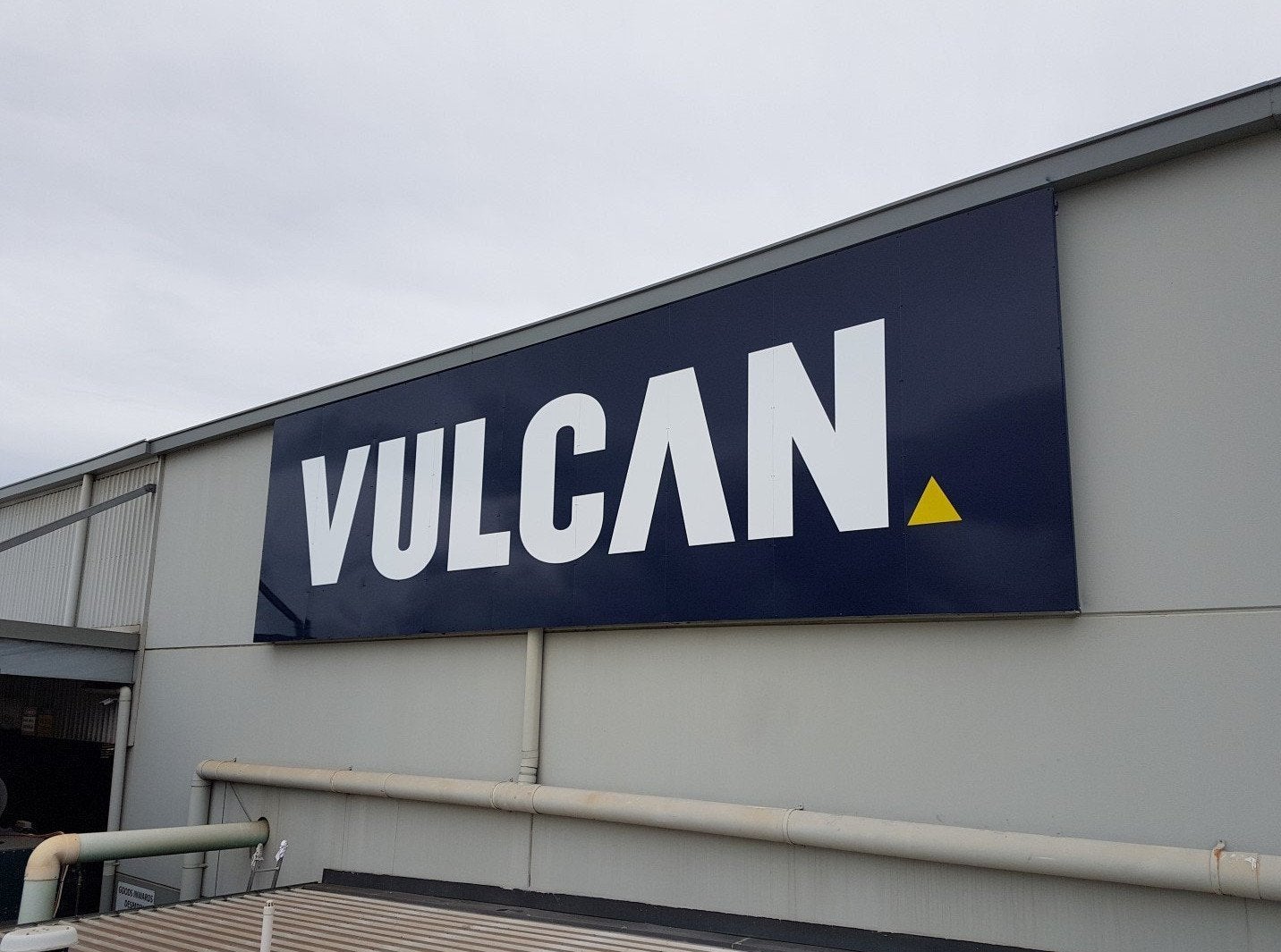 Vulcan - Rebrand - Very Large Fascia Sign - ACM with vinyl