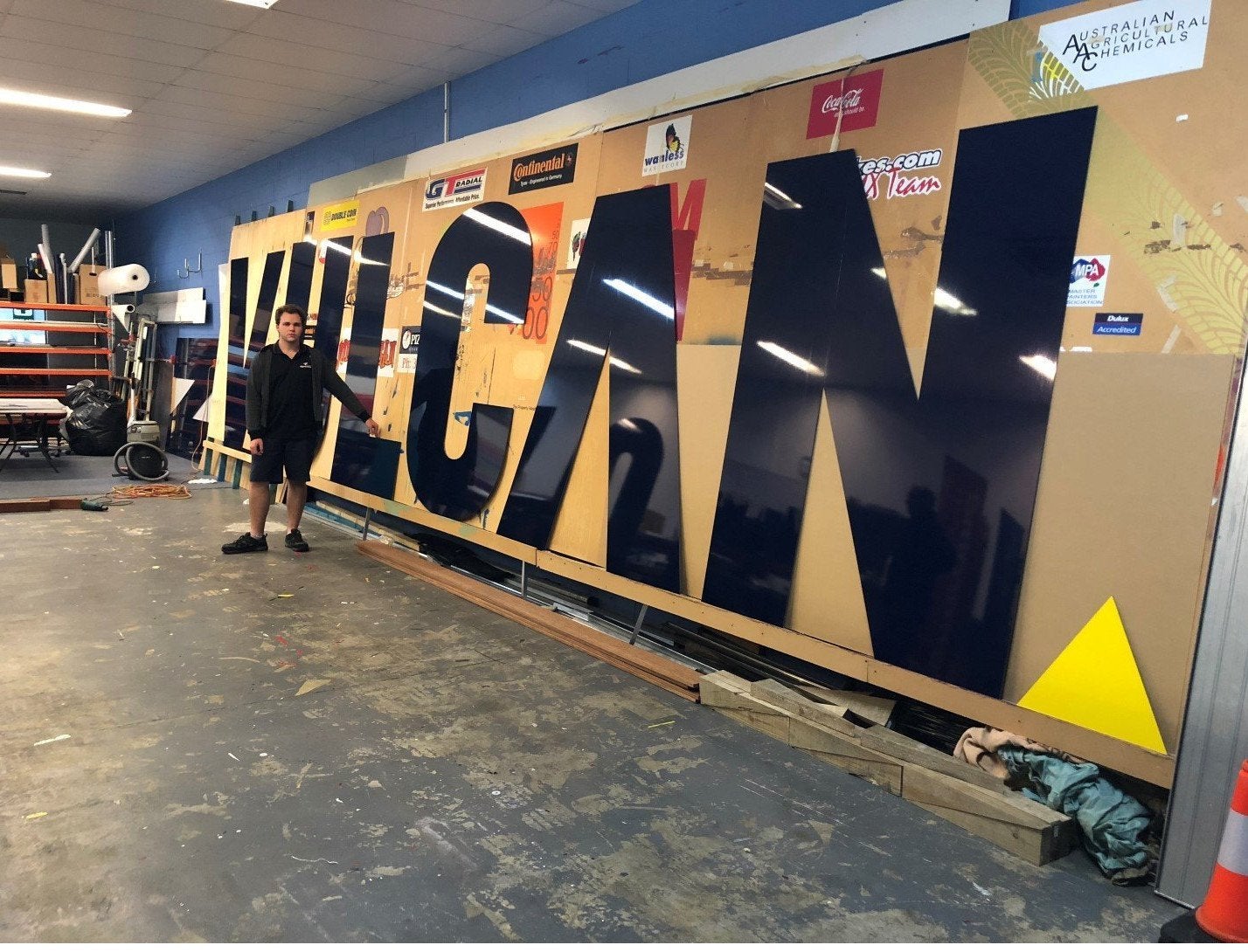 Vulcan - rebrand - Large ACM cut letters with vinyl on front
