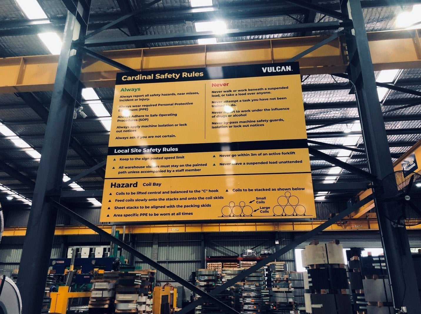 Vulcan Large Warehouse Sign - Double sided ACM with Digital laminated print