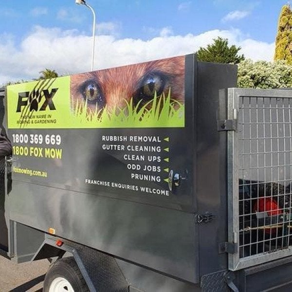 Fox Mowing & Gardening Trailer Signage