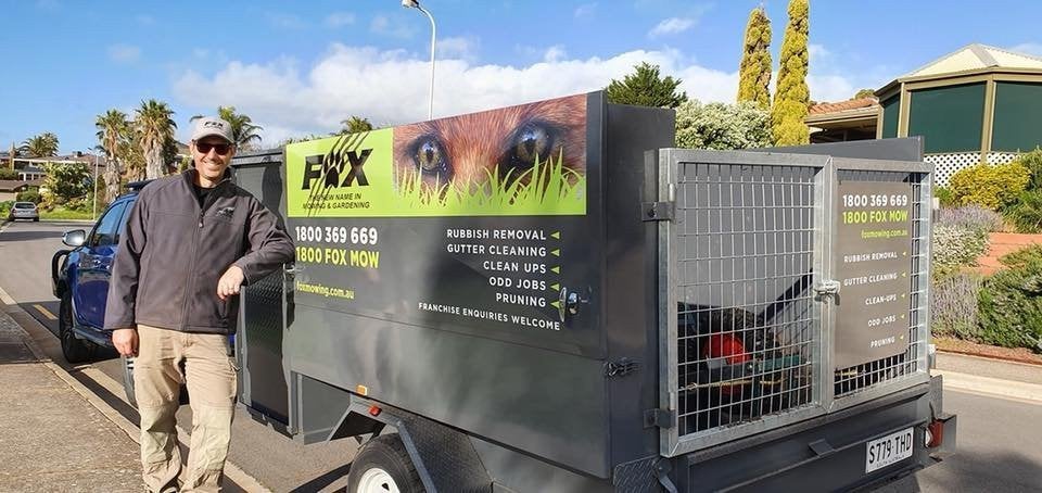 Fox Mowing & Gardening Trailer Signage