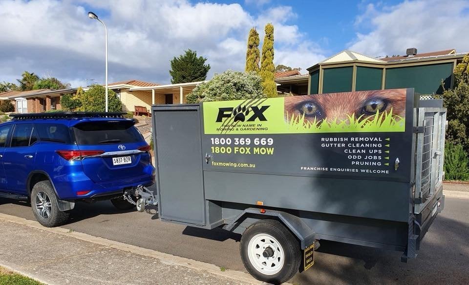 Fox Mowing & Gardening Trailer Signage