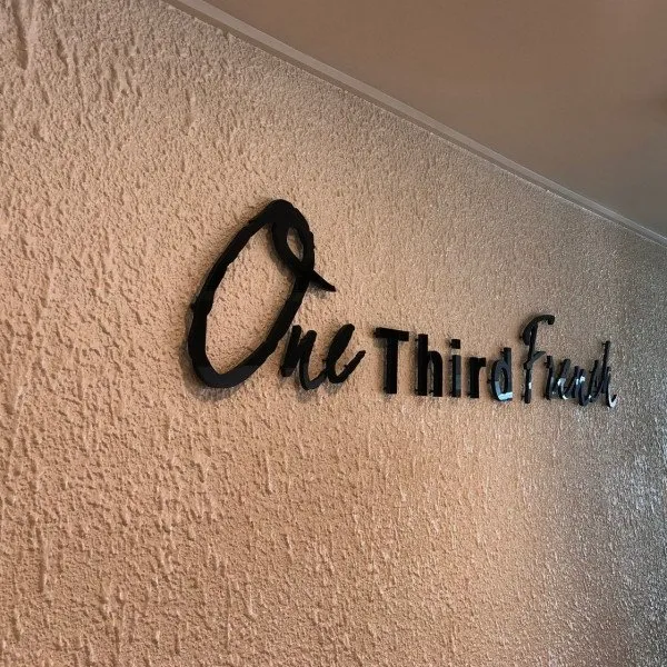 One third french - pin mounted acrylic shop sign
