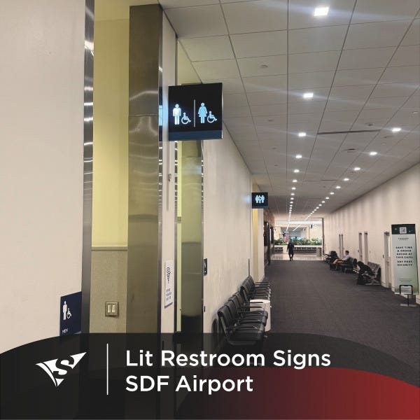 Lit Restroom Signs