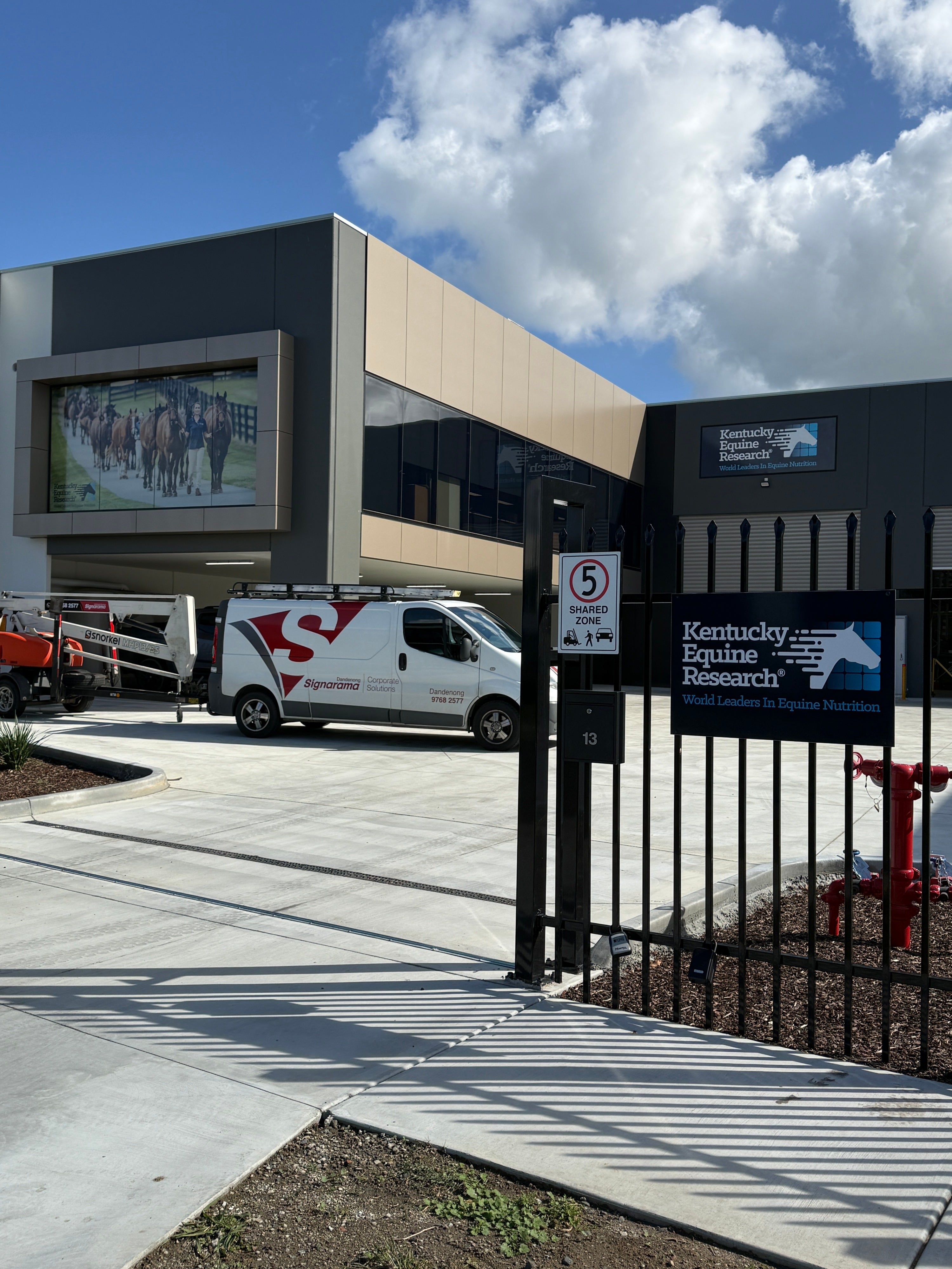 Panel Sign & One Way Vision Window Graphics for Kentucky Equine Research in Pakenham