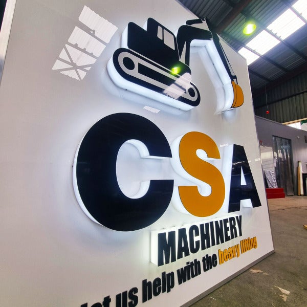 CSA Machinery – Illuminated 3D Signage Installation