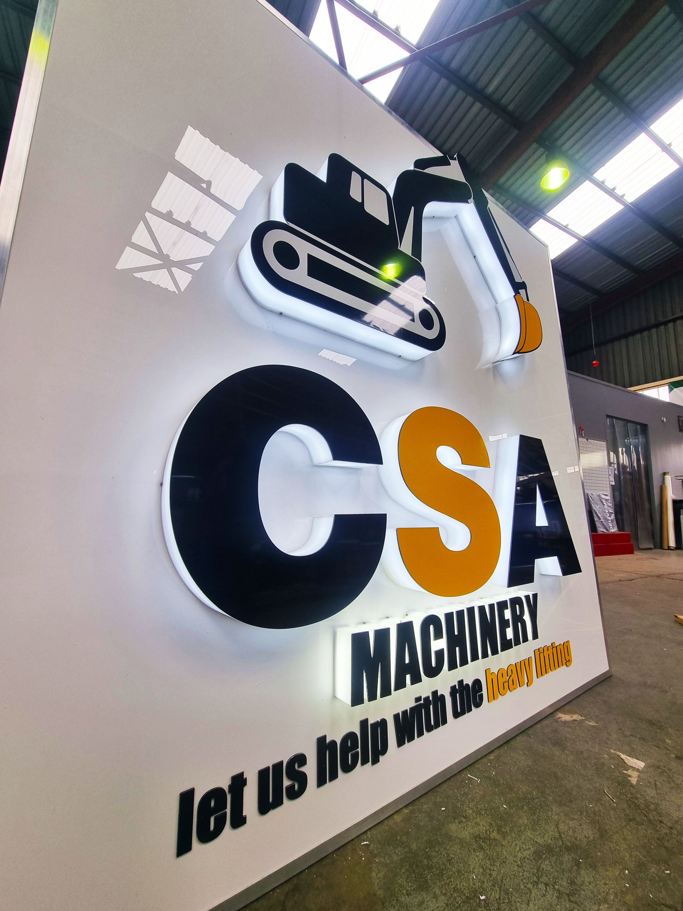 CSA Machinery – Illuminated 3D Signage Installation