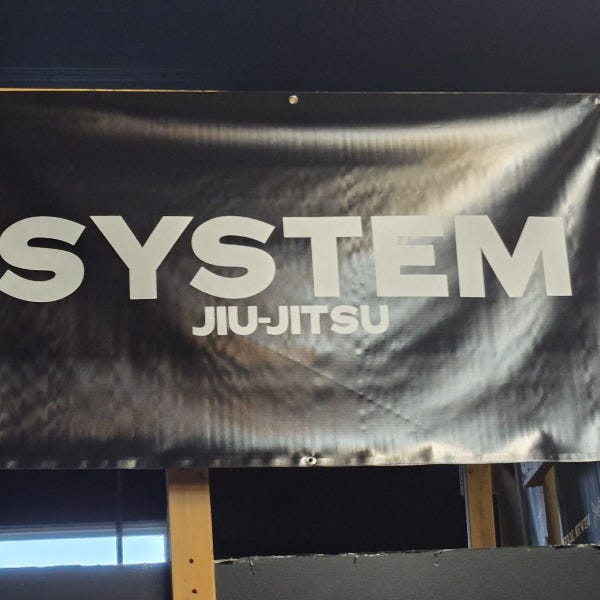 Large printed banner displayed for advertising and promotions