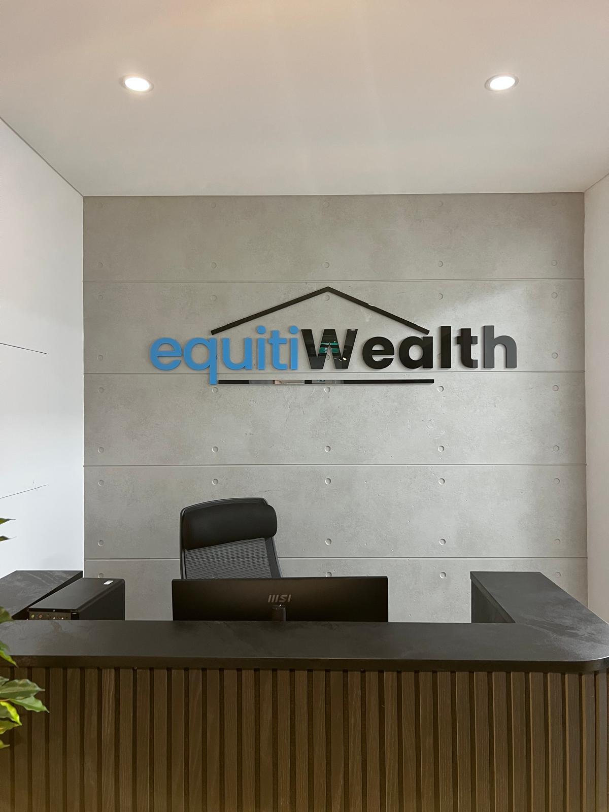 Painted 3D Acrylic Letters & Door Decal for Equiti Wealth