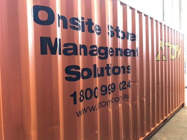 Royal Wolf - container signage / cut vinyl & stencil