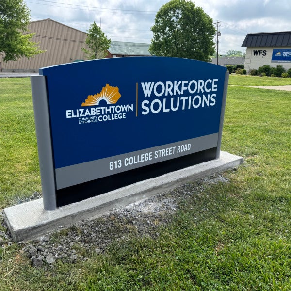 Elevating Campus Visibility: Custom Signage for Workforce Solutions at Elizabethtown Community & Technical College