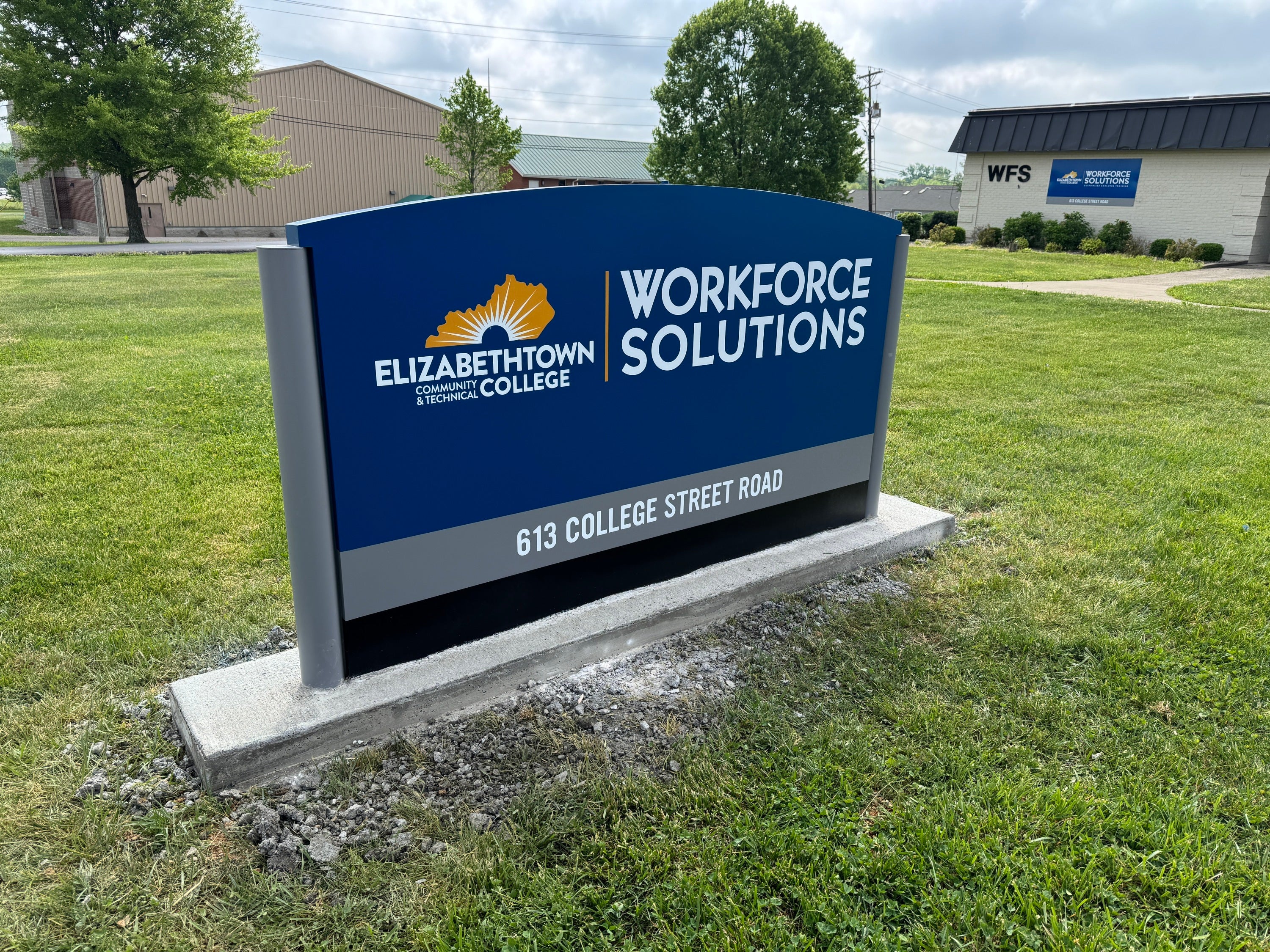Monument sign for Elizabethtown Community and Technical College Workforce Solutions