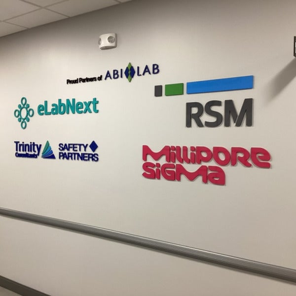 Dimensional Lettering - ABI-LAB Partner Wall (Natick, MA)