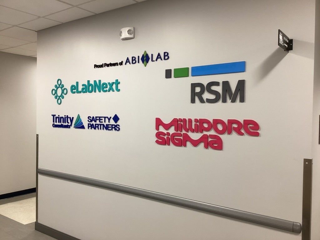 Dimensional Lettering - ABI-LAB Partner Wall (Natick, MA)