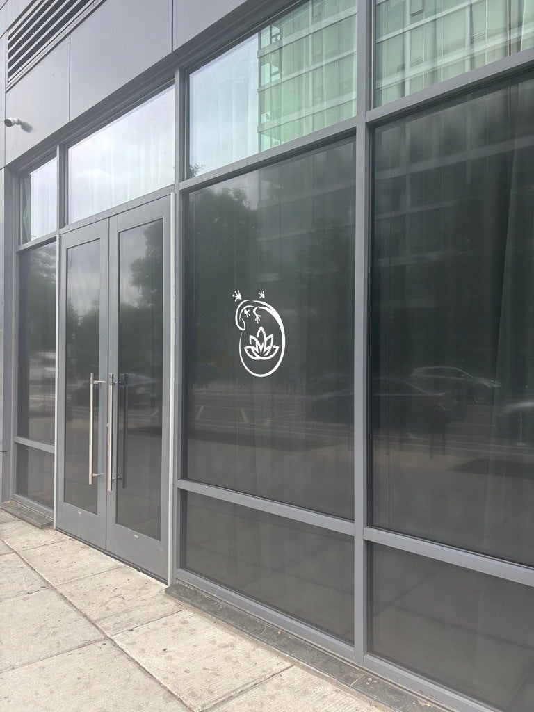 Grand Opening Window Graphics for Lacerta Spa in Washington DC | Privacy Perforated & Frosted Vinyl Installation