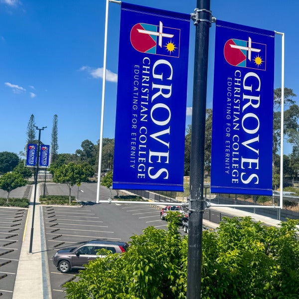 Car Park Pole Flags - Groves Christian College