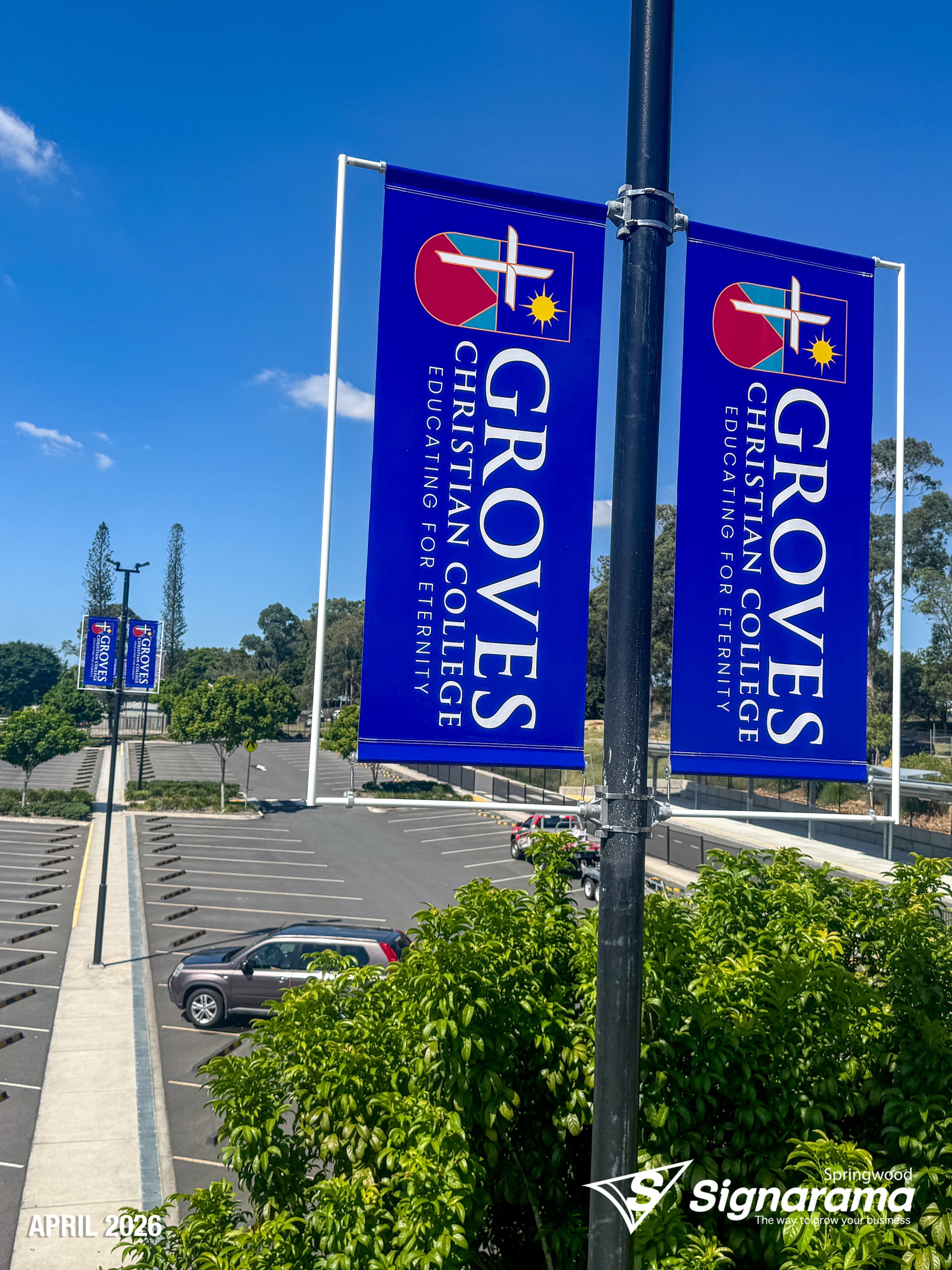 Car Park Pole Flags - Groves Christian College