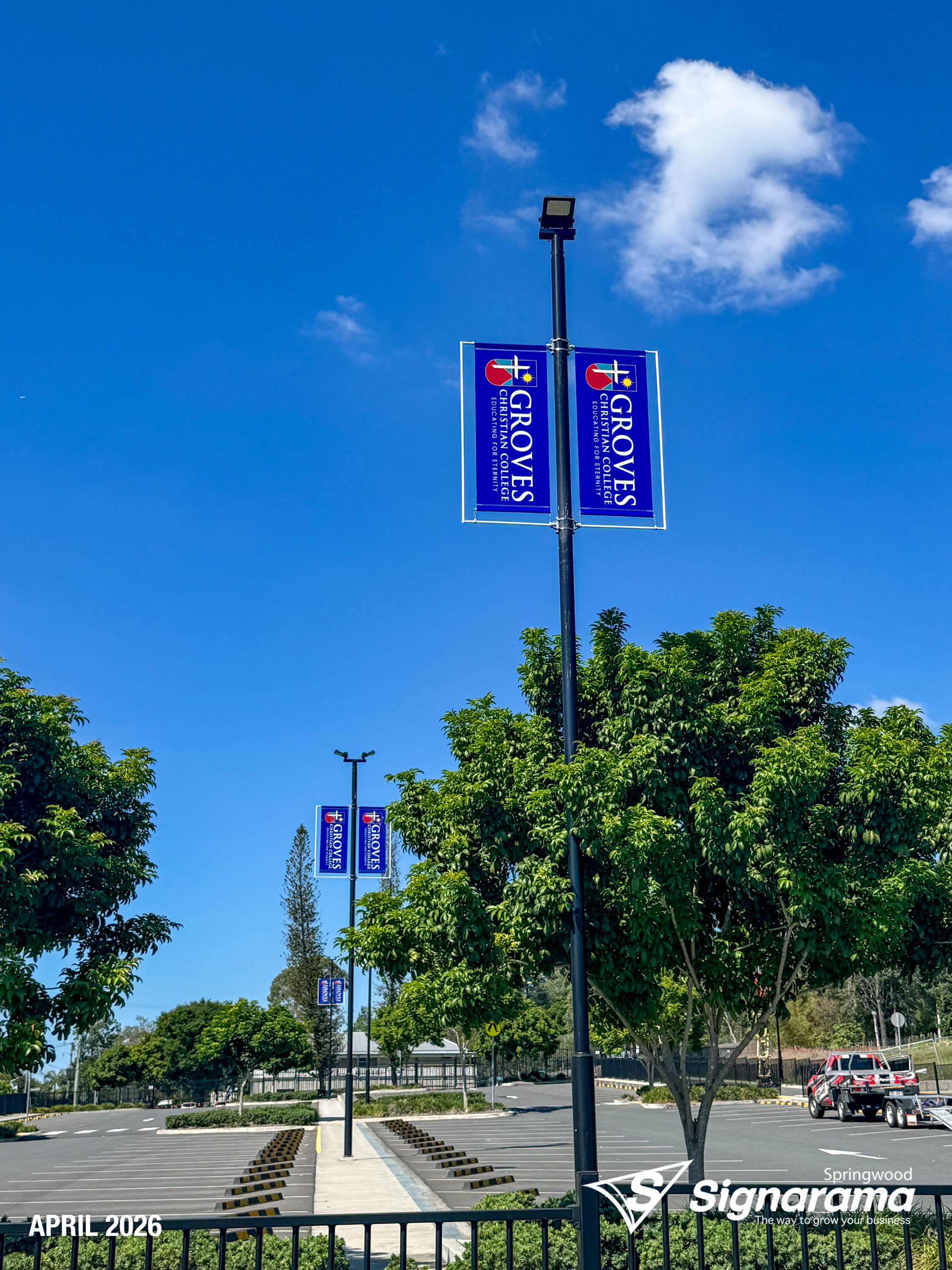 Car Park Pole Flags - Groves Christian College