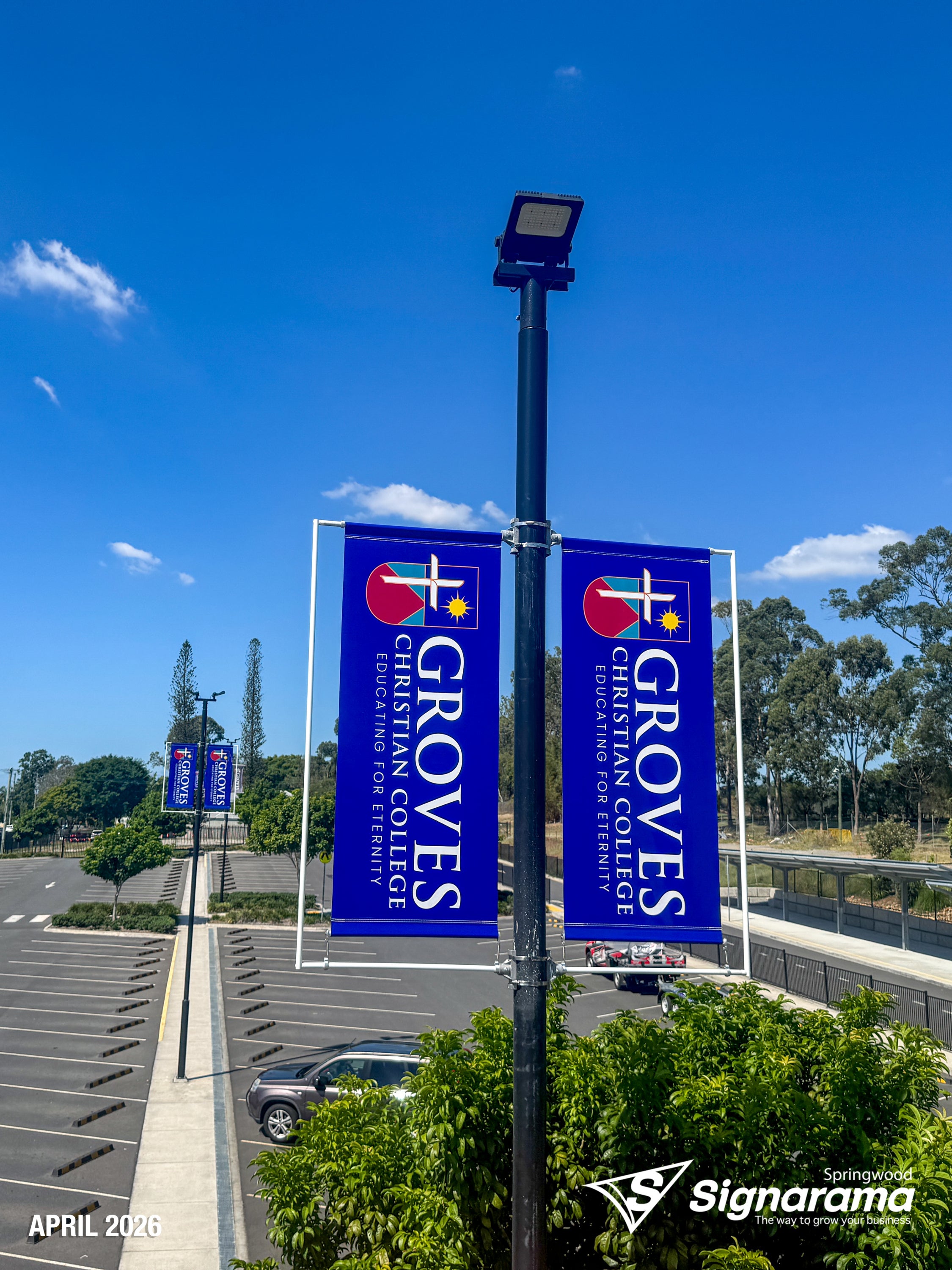 Car Park Pole Flags - Groves Christian College