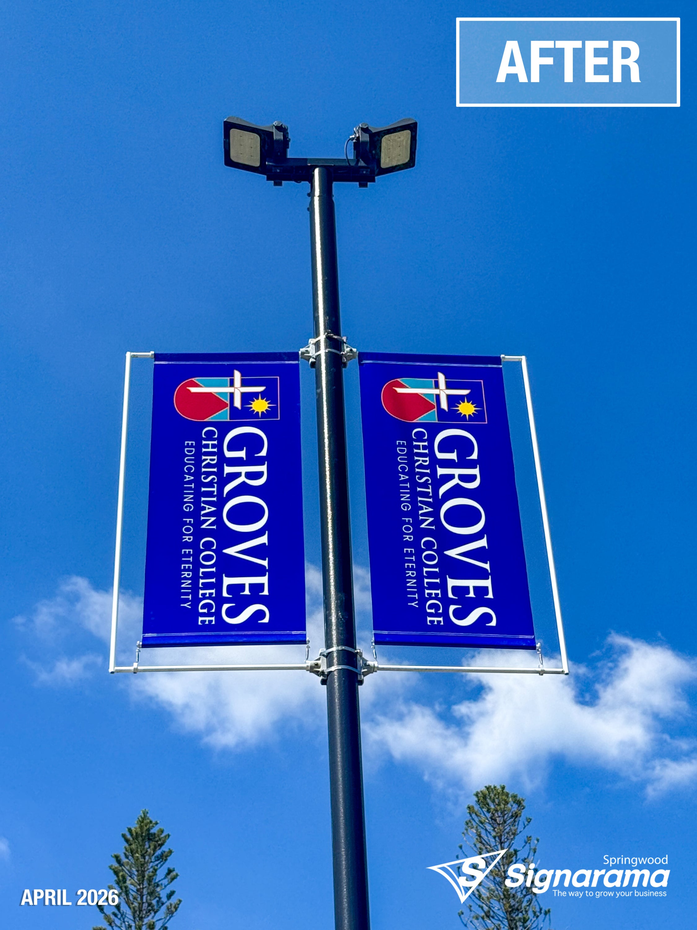 Car Park Pole Flags - Groves Christian College