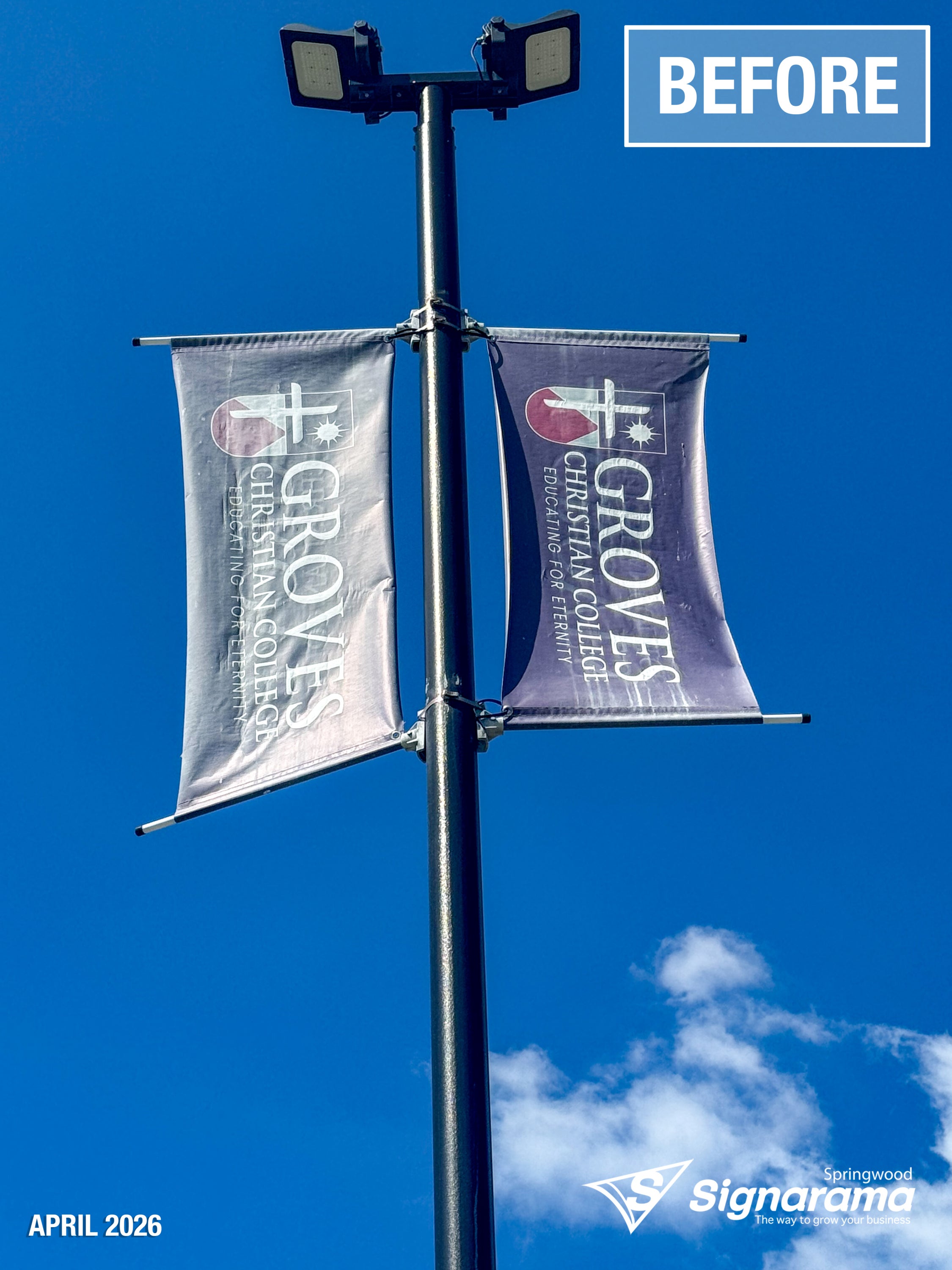 Car Park Pole Flags - Groves Christian College