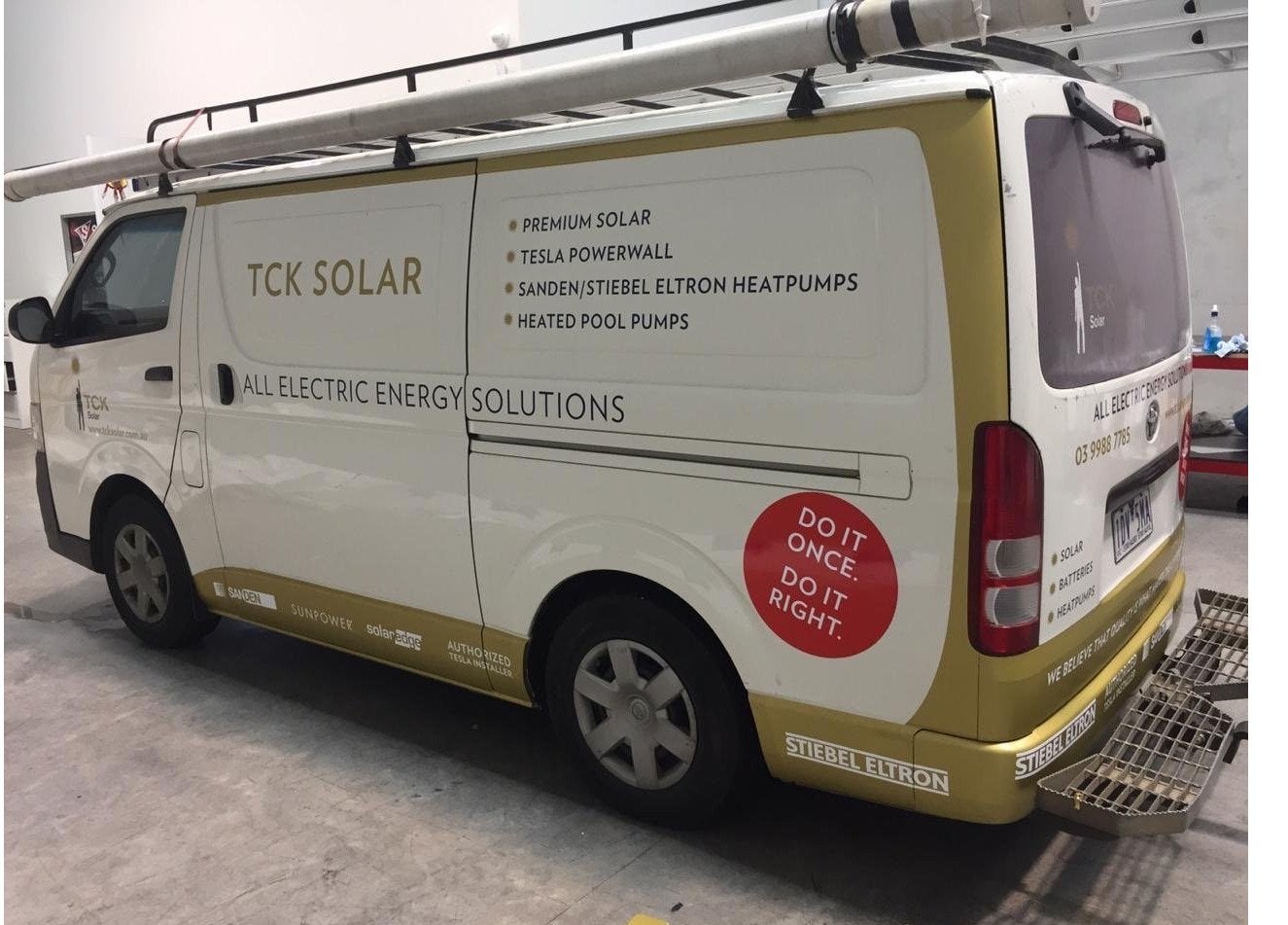 Vehicle Lettering - TCK Solar - Brunswick