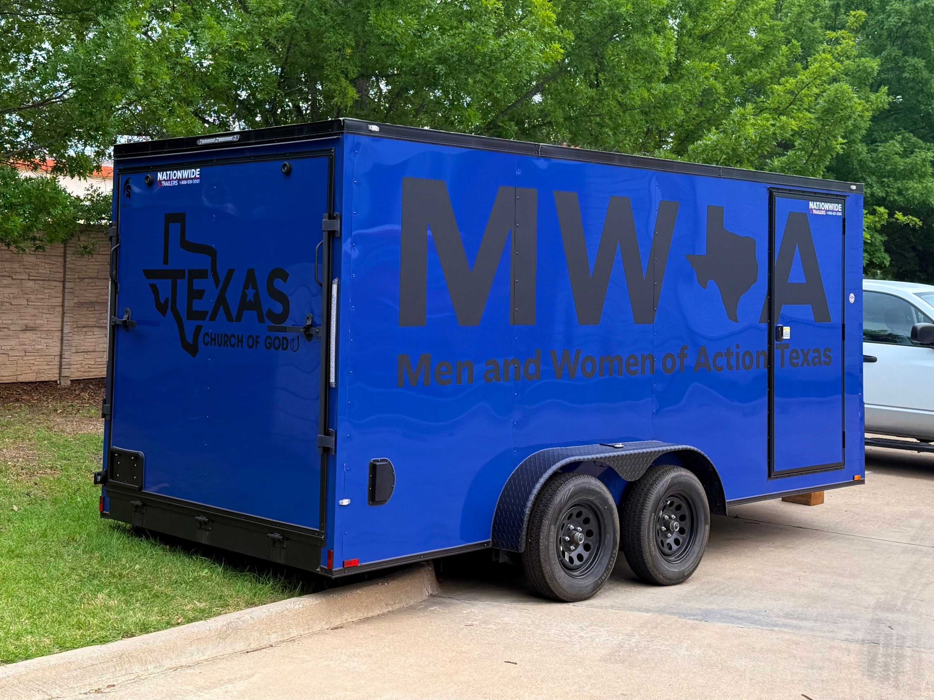 Custom Trailer Decals for The Texas Church of God done by Signarama North Fort Worth/Keller