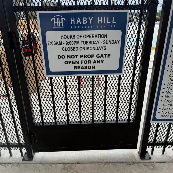 Safety Pool Sign_Haby Hill_Hours of Operation