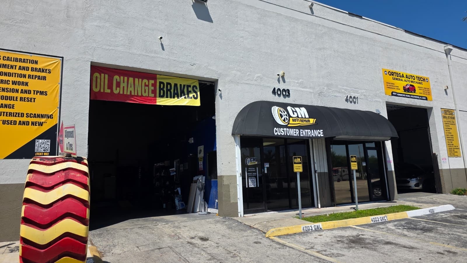 CM Auto Repair Awning Vinyl Sign in Hollywood, FL