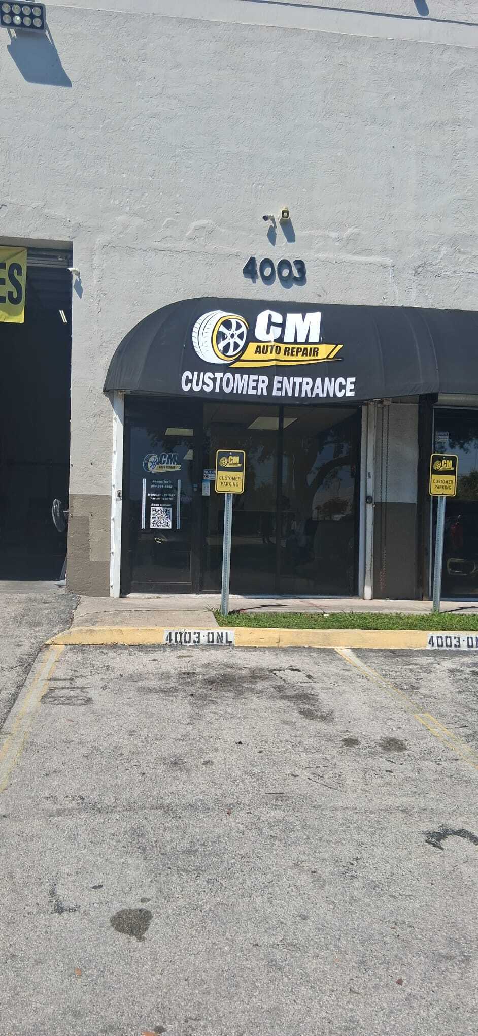 CM Auto Repair Awning Vinyl Sign in Hollywood, FL