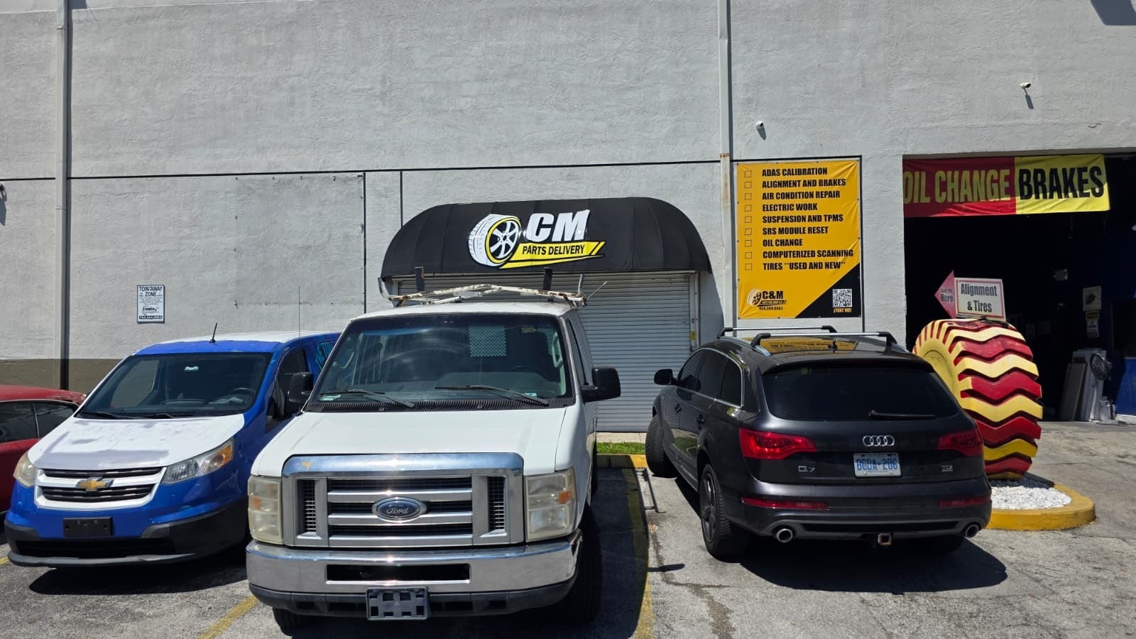 CM Auto Repair Awning Vinyl Sign in Hollywood, FL