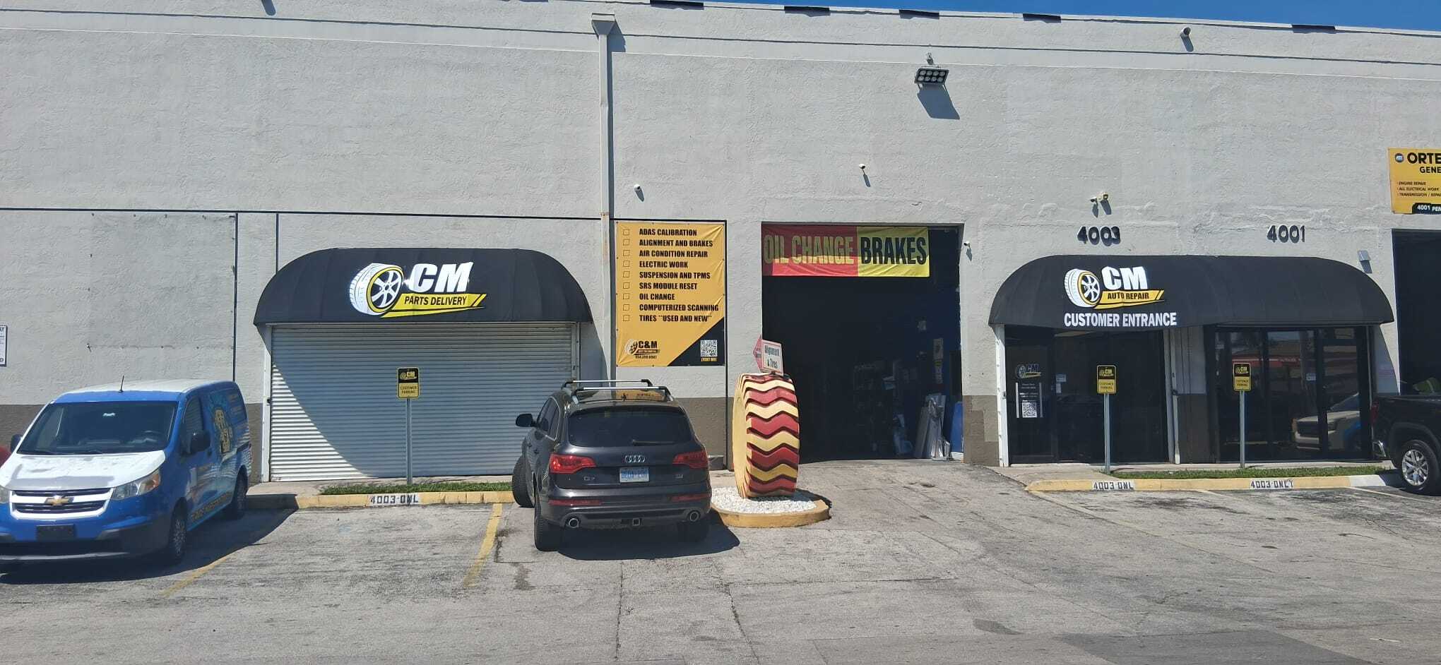 CM Auto Repair Awning Vinyl Sign in Hollywood, FL