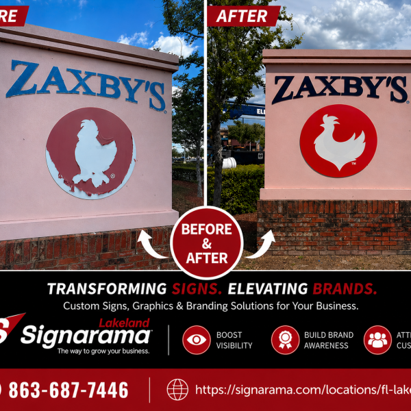 Zaxby’s Monument Sign Graphic Refresh | Signarama Lakeland