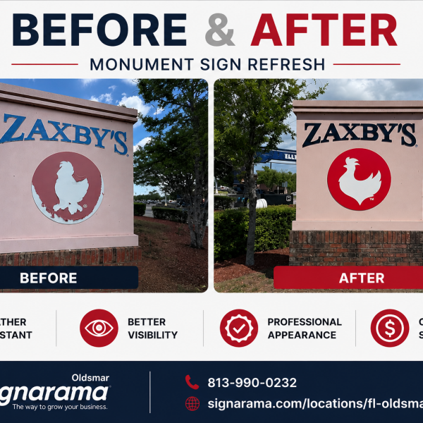 Updated Monument Sign Graphics for Zaxby’s