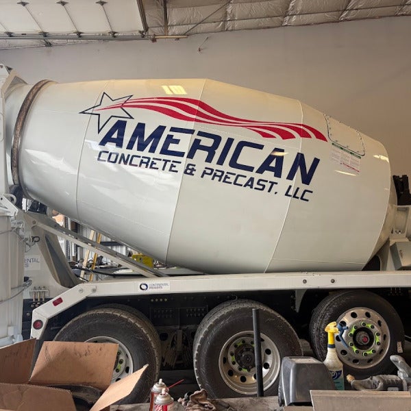 VINYL DECAL FOR CONCRETE DRUM