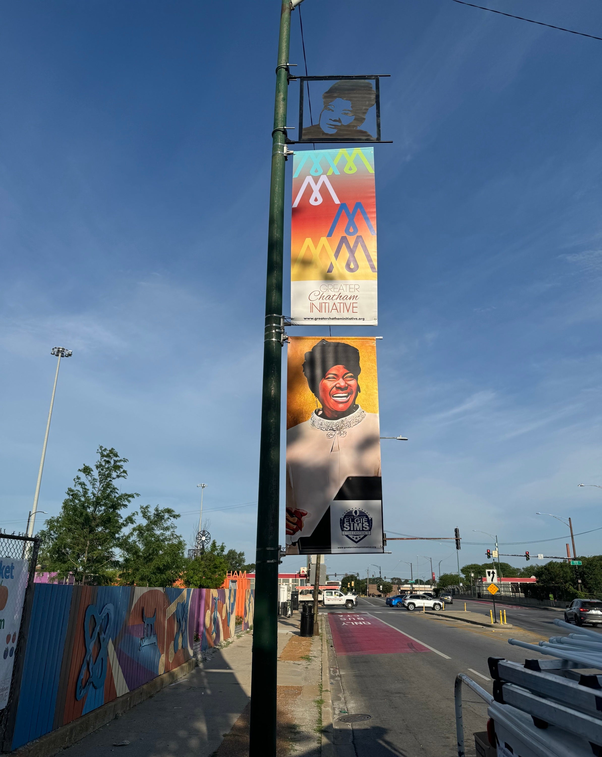 Pole Banners for Mahalia's Mile in Chicago