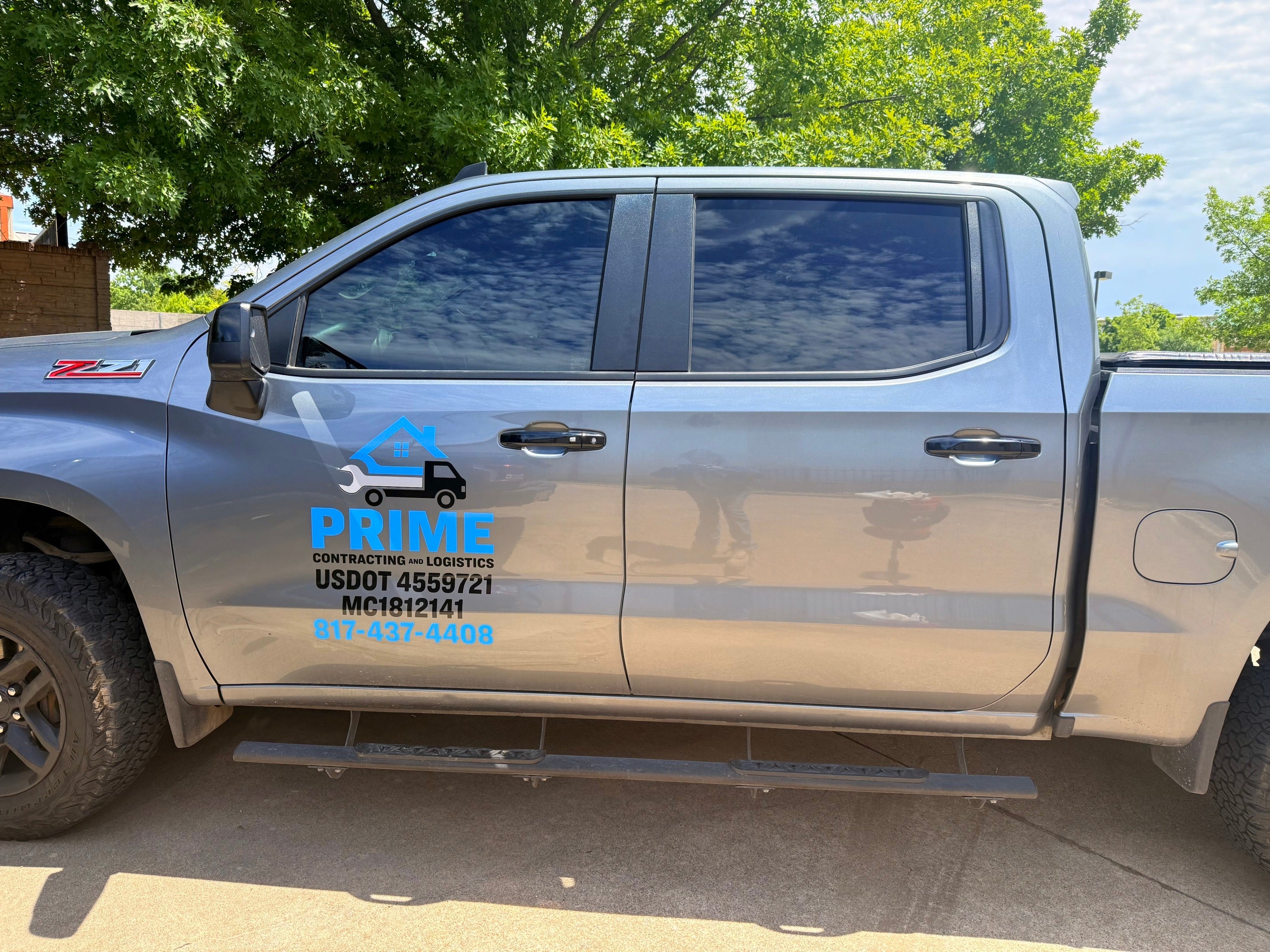 Custom vehicle decals for Prime Contracting and Logistics done by Signarama North Fort Worth/ Keller