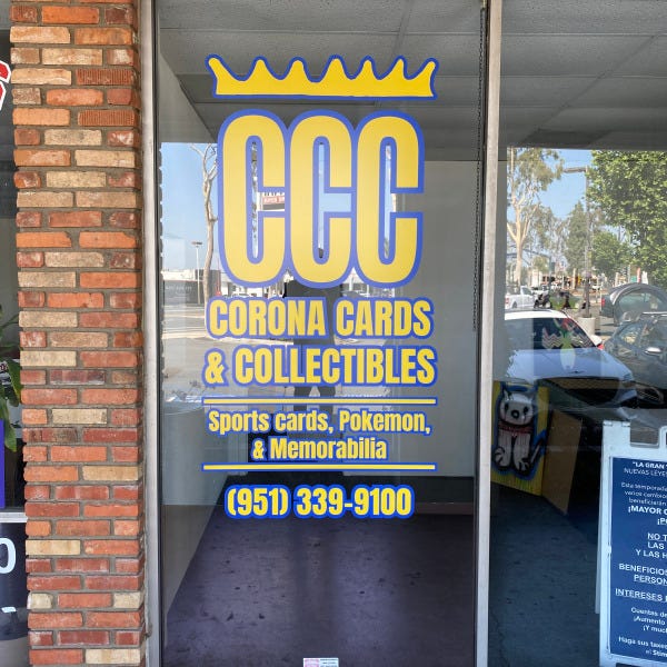 Corona Cards & Collectibles Window Decals