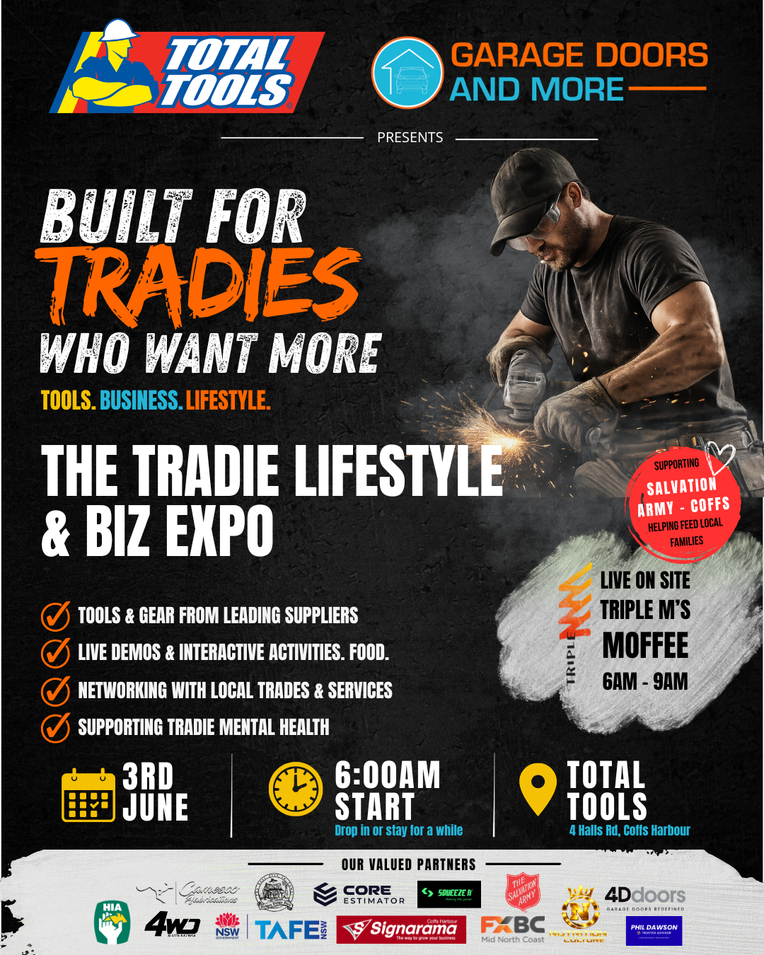 We are partnering with Garage Doors and More and Total Tools who have created something the Coffs Coast hasn’t seen before…