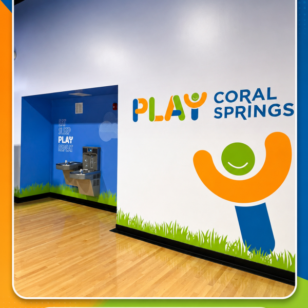 A Wall Wrap Changed the Entire Vibe of this Community Center Gym in Coral Springs, FL.