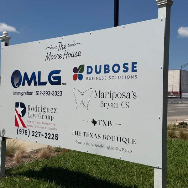 Post and Panel Sign - The Moore House in Bryan Texas