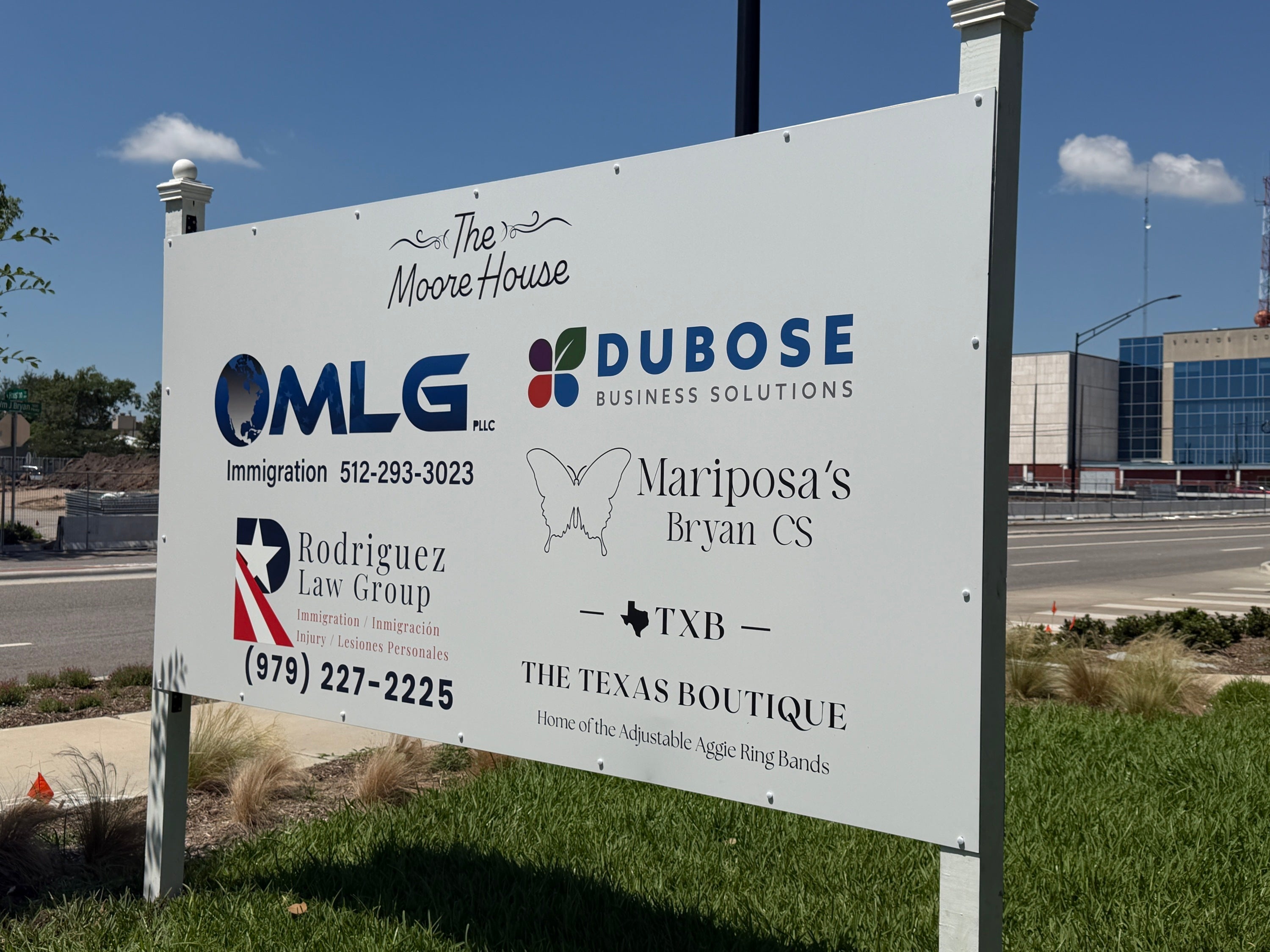 Post and Panel Sign - The Moore House in Bryan Texas