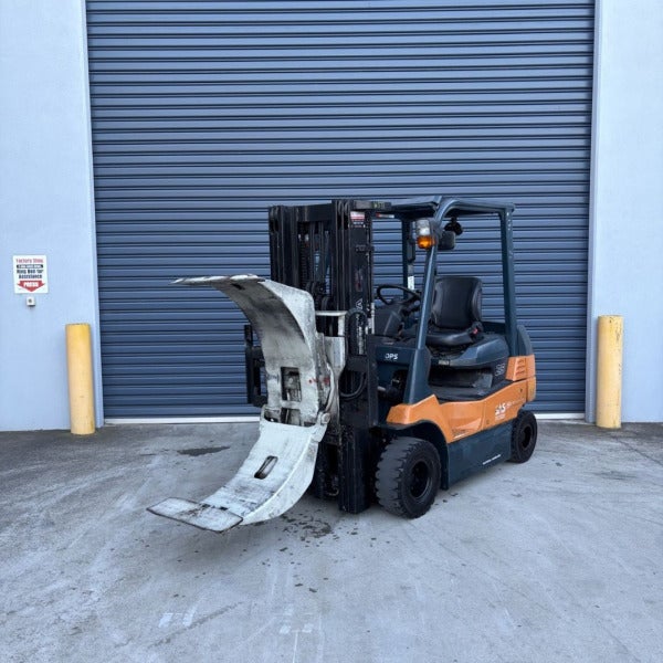 Used Toyota Electric Forklift w/ Paper Roll Clamp #W373