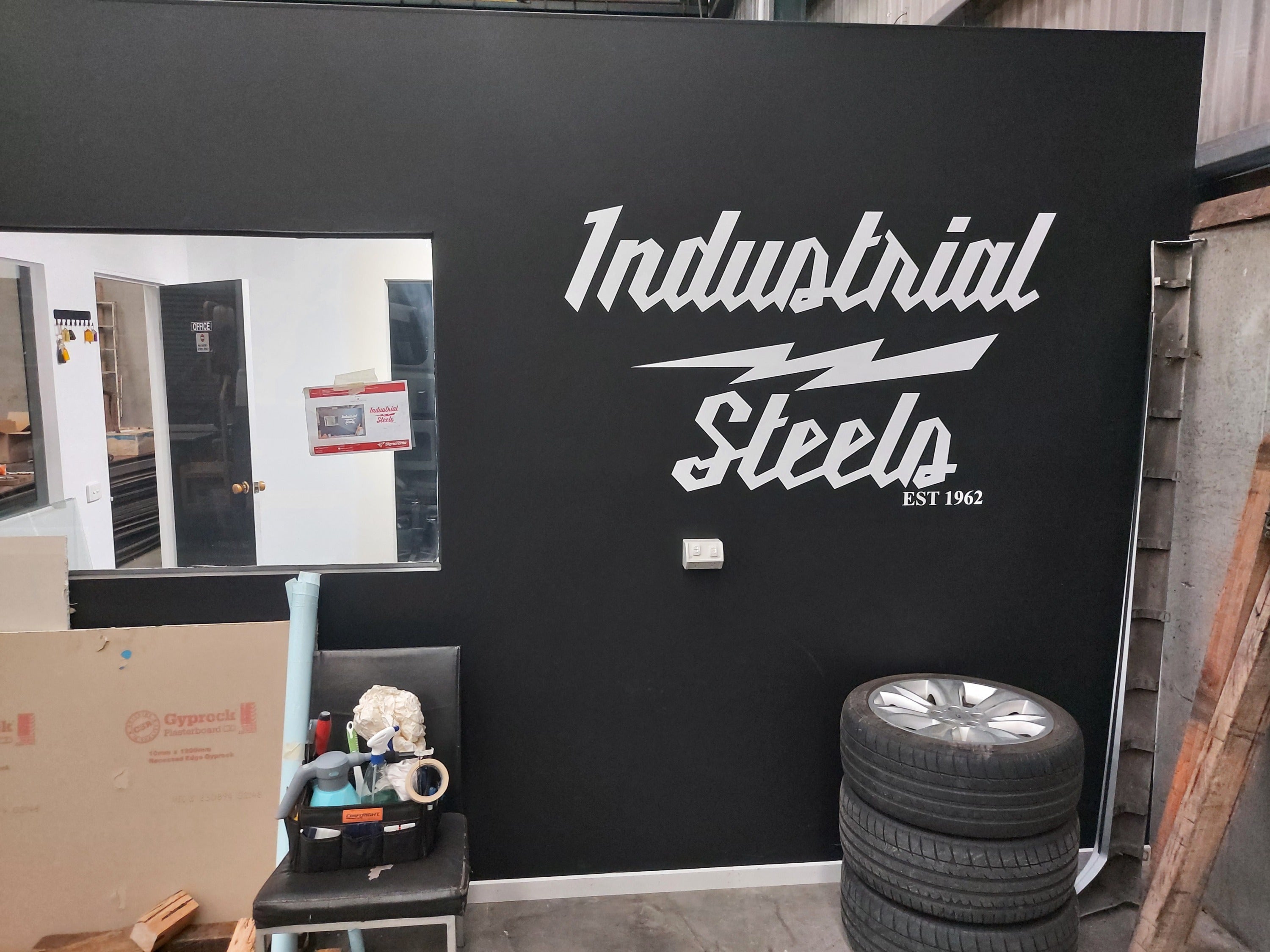 Vinyl Cut Office Graphics for Industrial Steels Warehouse in Hallam