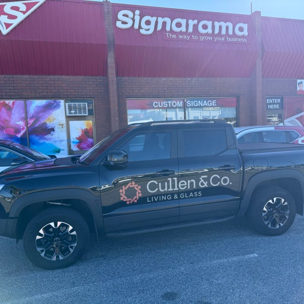 Elegant Vehicle Signage for Cullen & Co. Living & Glass