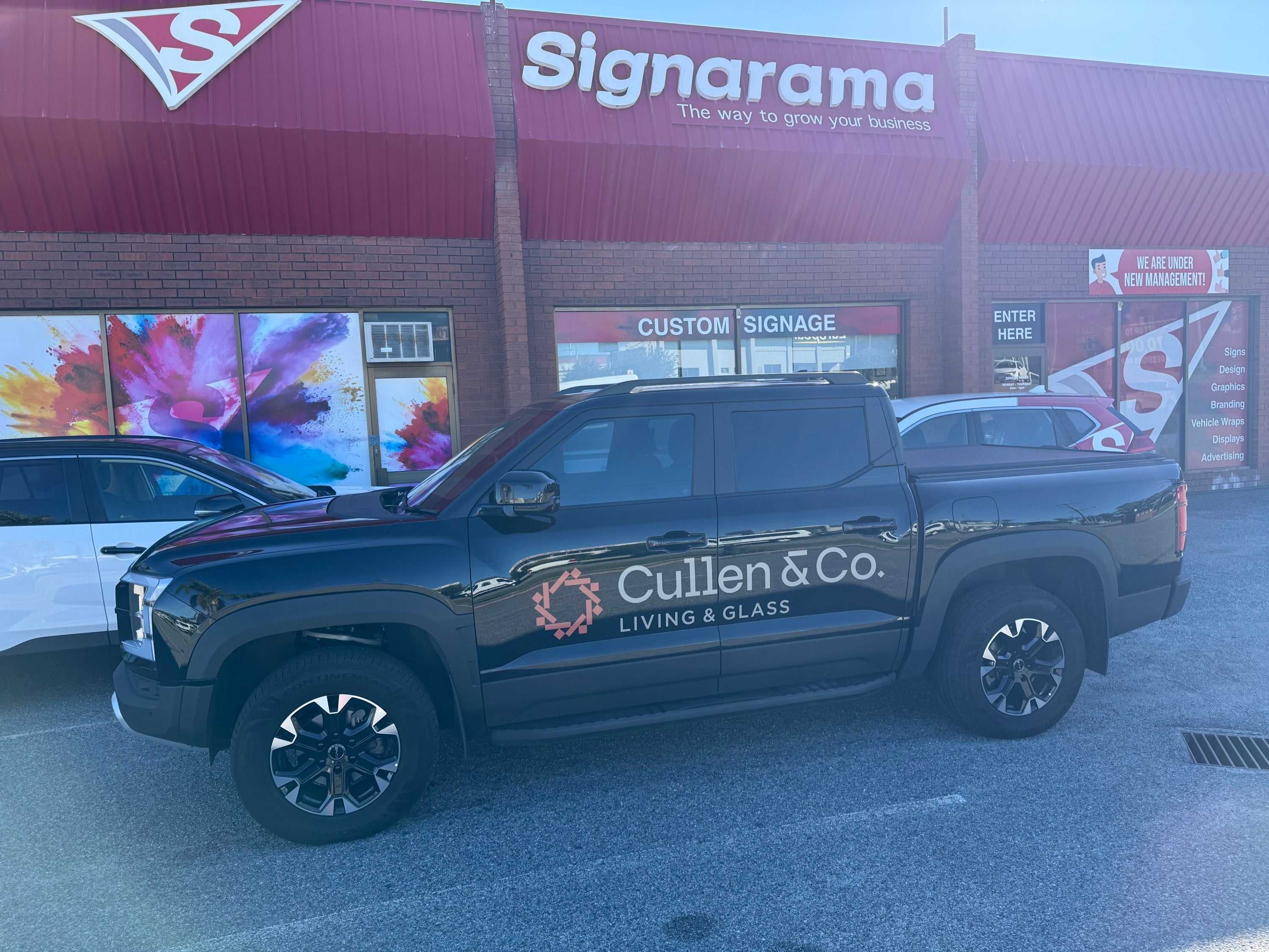 Elegant Vehicle Signage for Cullen & Co. Living & Glass