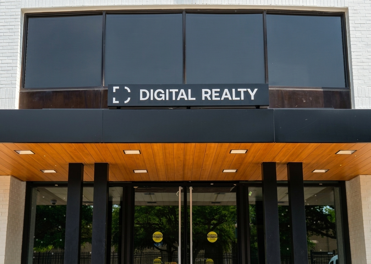 Custom Routed Metal Box with Push Thru Letters for Digital Realty | Signarama Plano