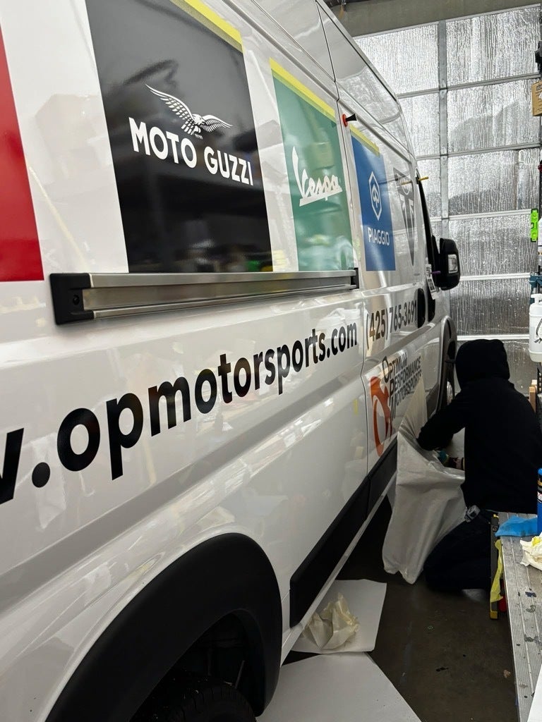 Custom Commercial Vehicle Graphics for Optimum Performance Motorsport - Redmond, WA