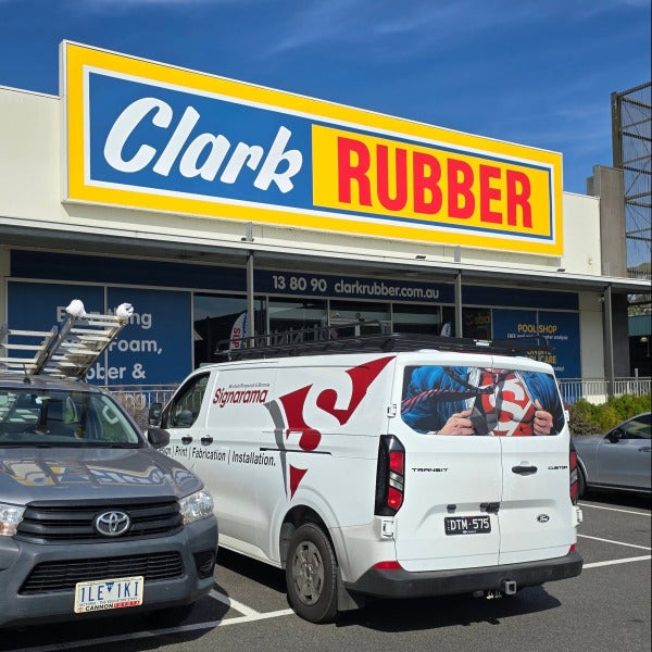 Large Panel Sign at Clark Rubber in Chirnside Park